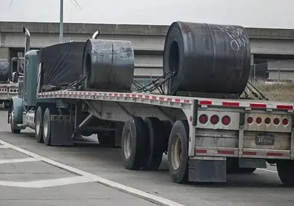 Steel coil transport trailer